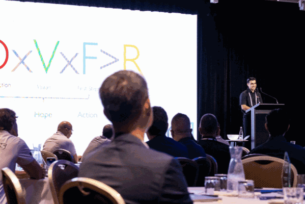 Vivad production manager presenting at FESPA conference